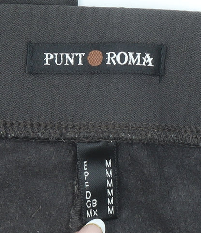Womens UK Size M Punt Roma Regular Fit Casual Workwear Brown Trousers