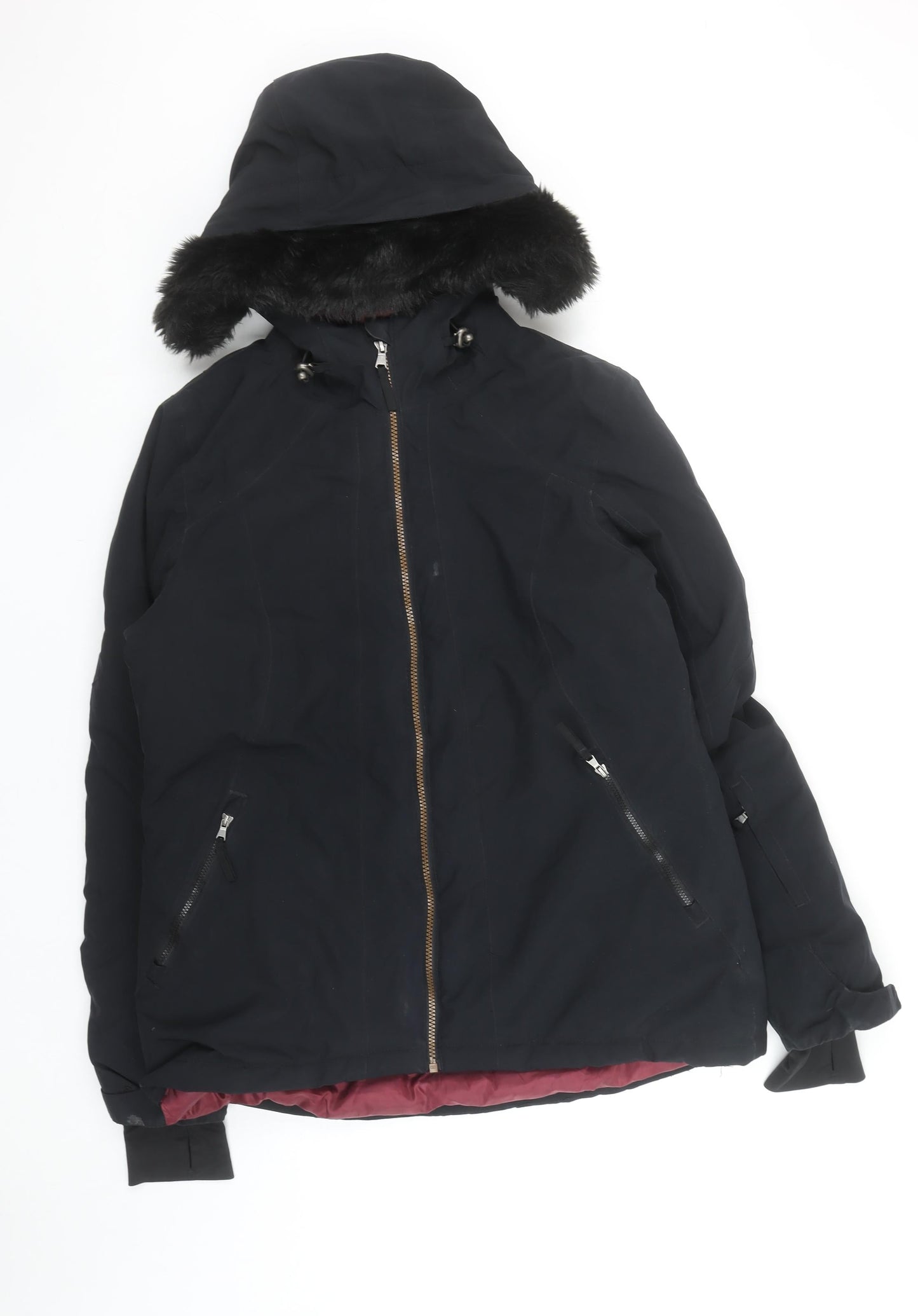 Womens UK Size 12 Crane Black Parka Coat