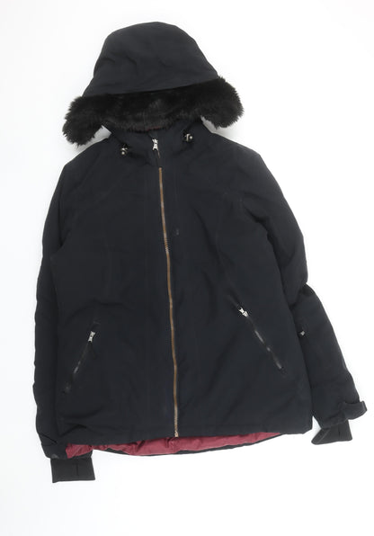 Womens UK Size 12 Crane Black Parka Coat