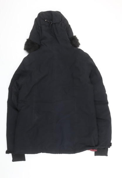 Womens UK Size 12 Crane Black Parka Coat