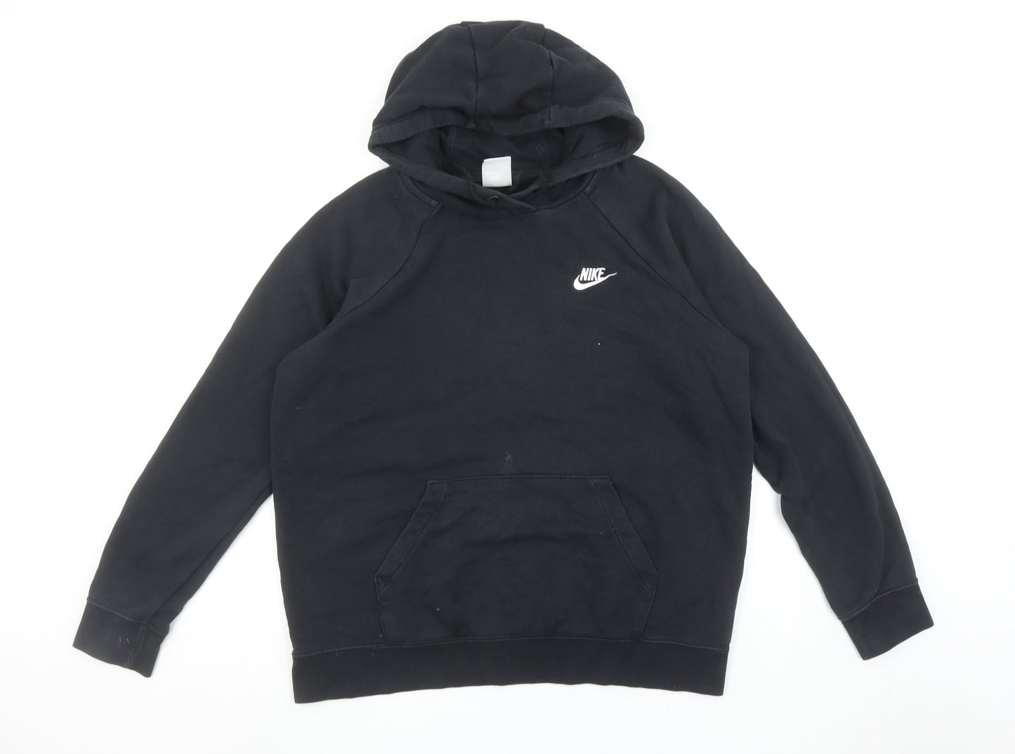Nike Women’s Black Pullover Hoodie L Cotton Blend Logo Classic