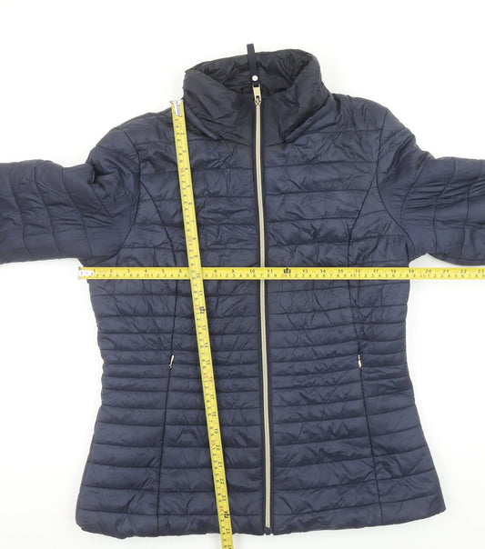 F&F Women's Navy Quilted Puffer Jacket UK 12 Lightweight Casual