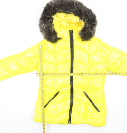 Womens UK Size M How Dare U Yellow Puffer Jacket
