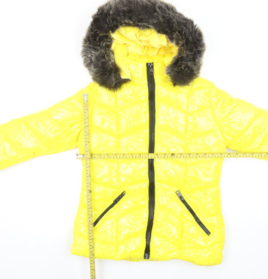 Womens UK Size M How Dare U Yellow Puffer Jacket
