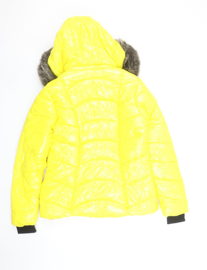 Womens UK Size M How Dare U Yellow Puffer Jacket