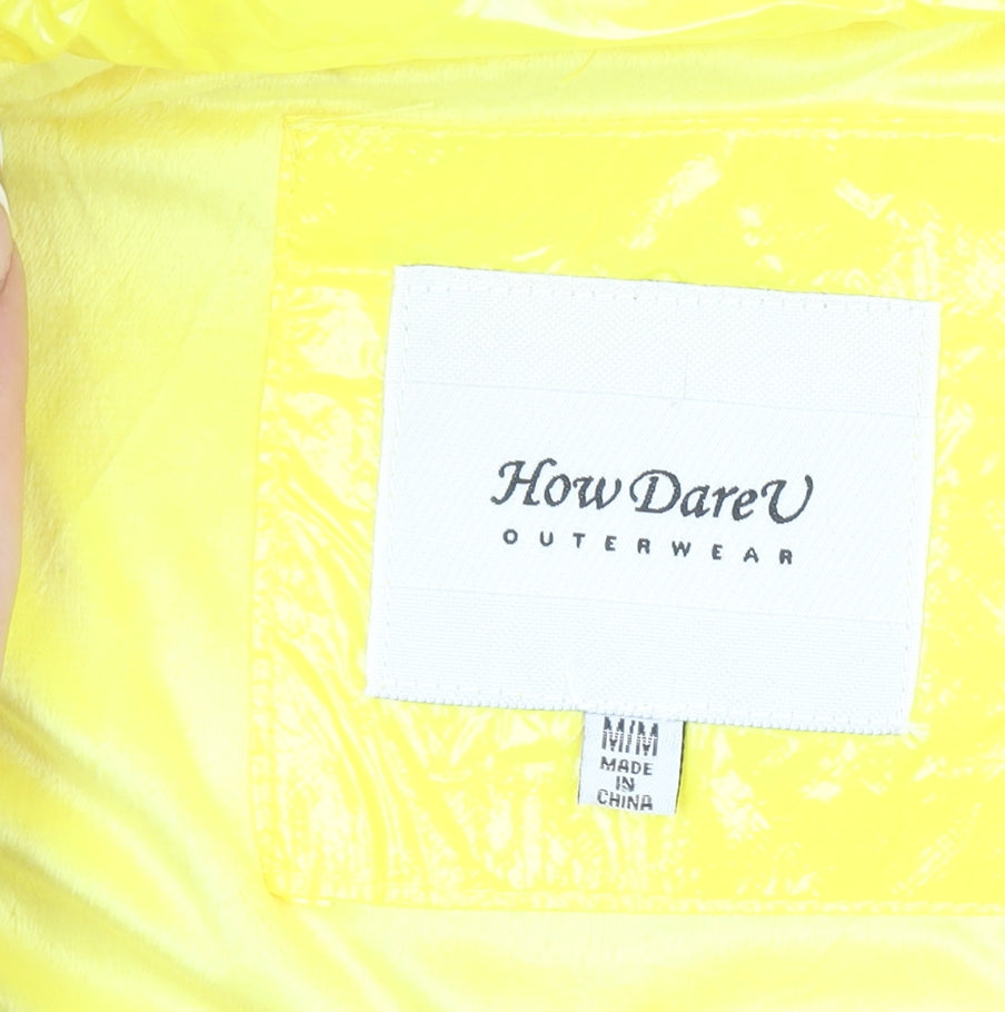 Womens UK Size M How Dare U Yellow Puffer Jacket