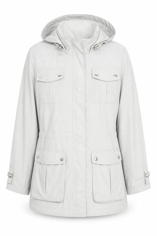 Marks & Spencer Women's Grey Hooded Parka Jacket Size 8