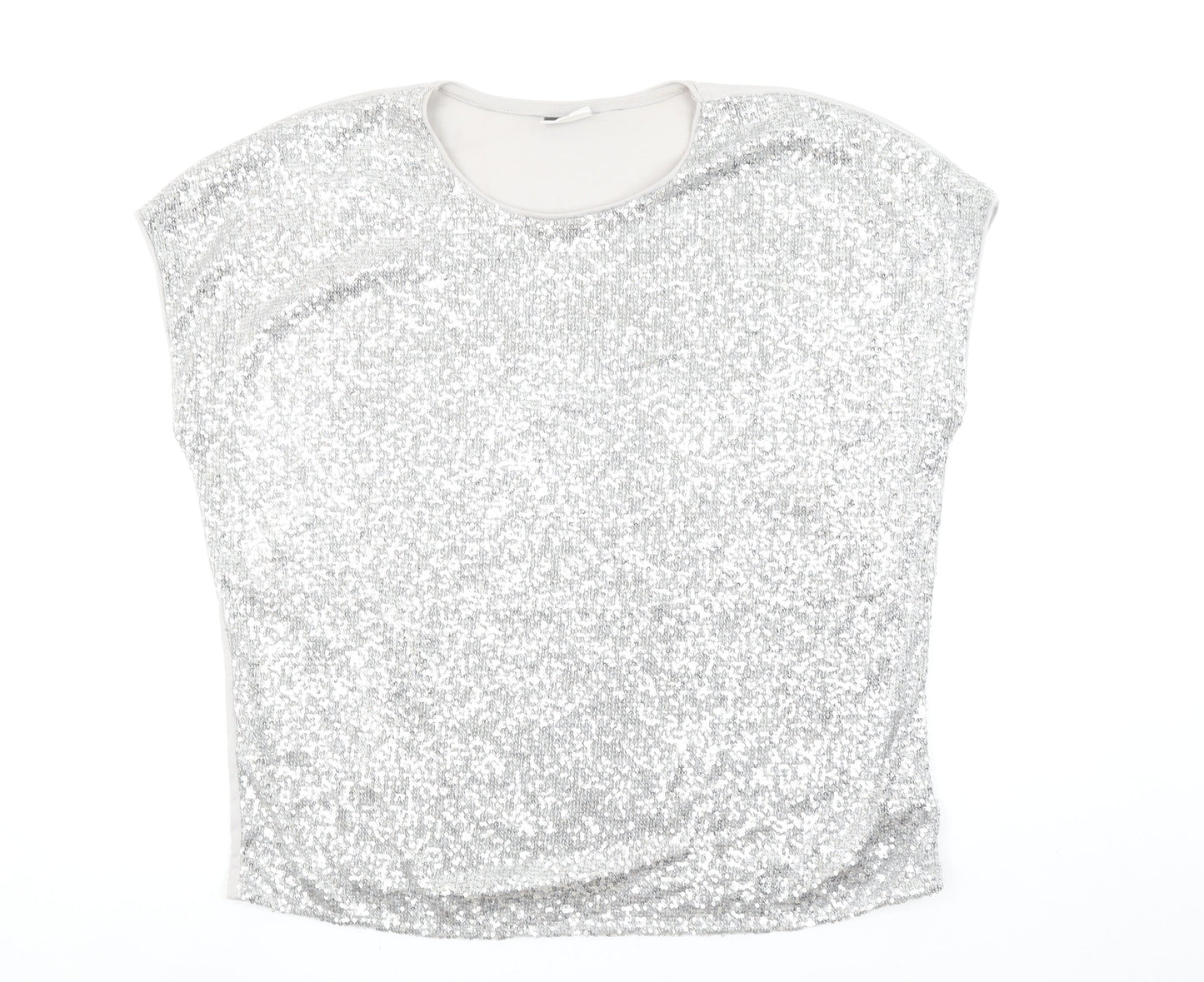 Womens UK Size 2XL Beloved Silver Basic T-Shirt