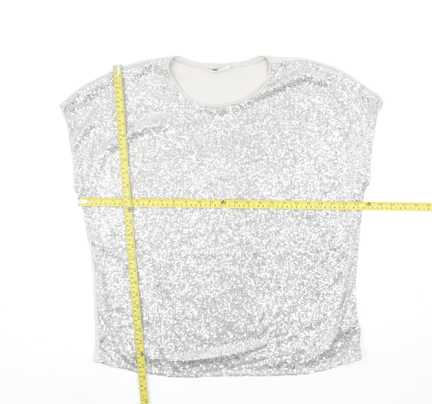 Womens UK Size 2XL Beloved Silver Basic T-Shirt