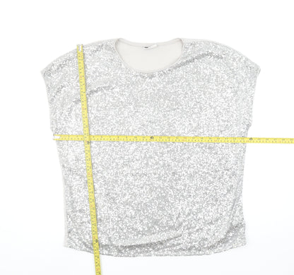 Womens UK Size 2XL Beloved Silver Basic T-Shirt