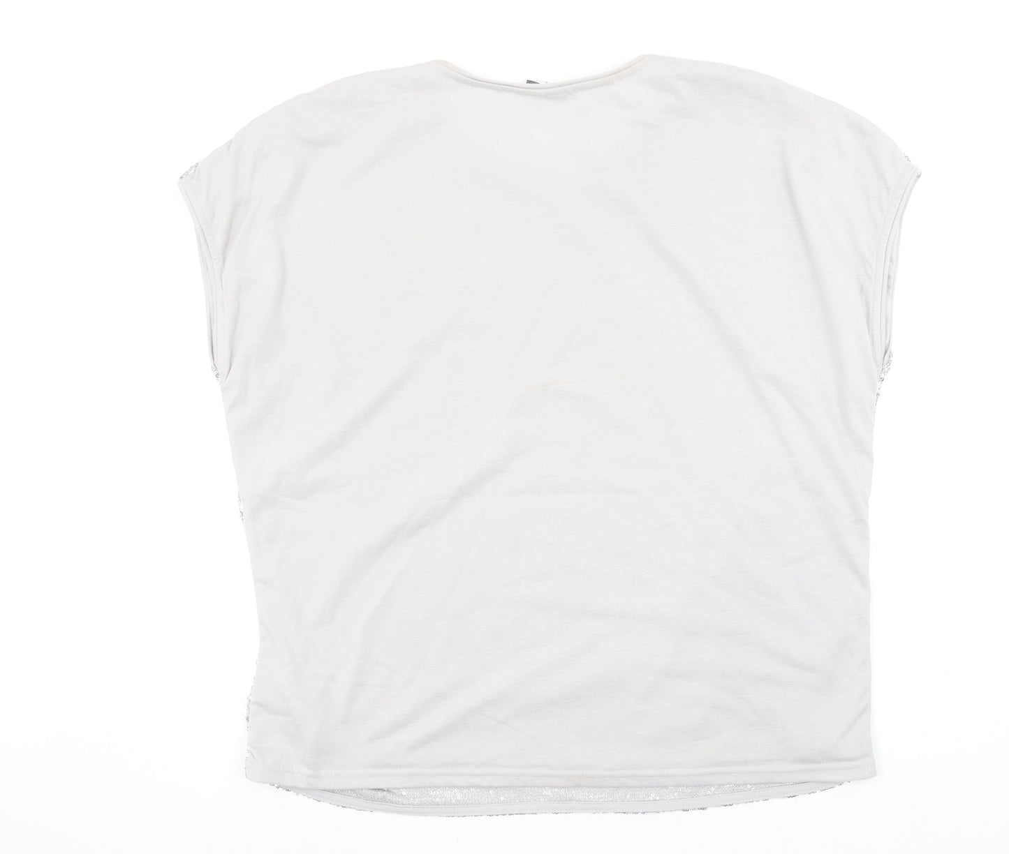 Womens UK Size 2XL Beloved Silver Basic T-Shirt