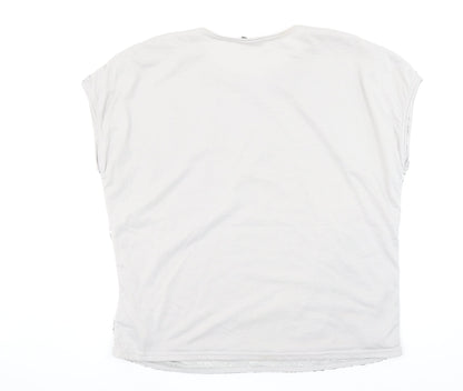 Womens UK Size 2XL Beloved Silver Basic T-Shirt