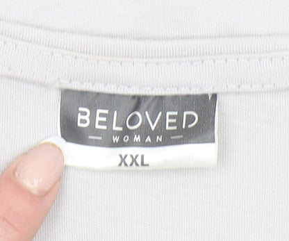 Womens UK Size 2XL Beloved Silver Basic T-Shirt