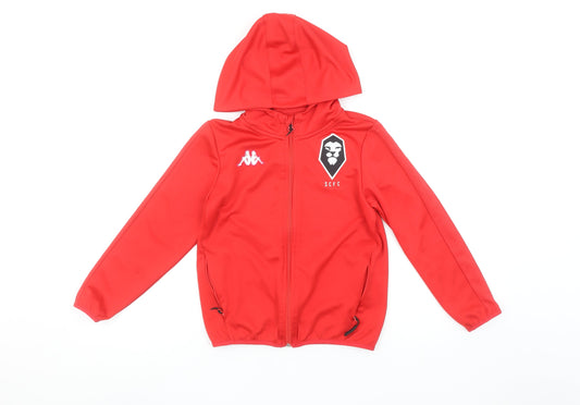 Boys UK Size 8 Years Kappa Red Full Zip Hoodie