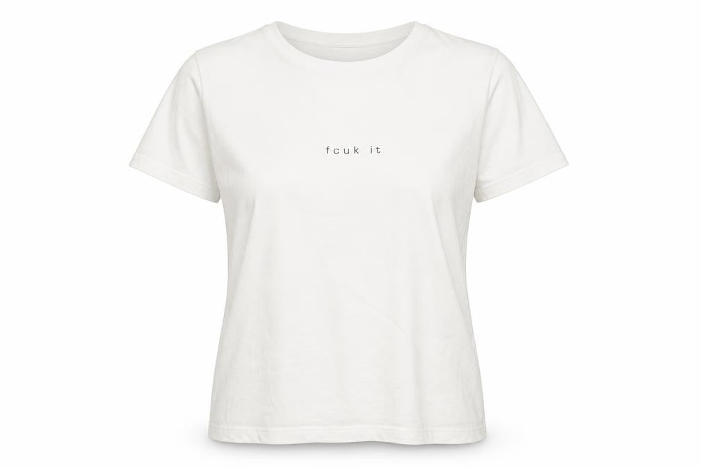 Womens UK Size L French Connection White Basic T-Shirt