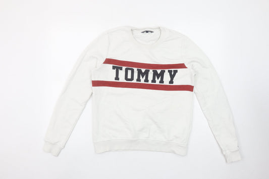 Womens UK Size S Tommy Hilfiger White Pullover Sweatshirt