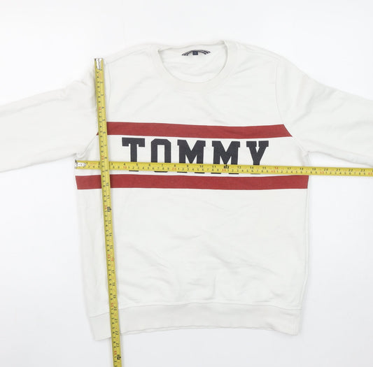 Womens UK Size S Tommy Hilfiger White Pullover Sweatshirt