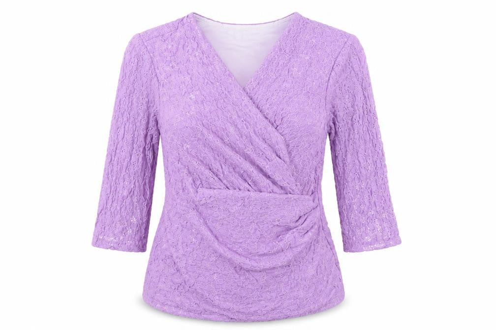 Womens UK Size 14 Kaliko Purple Wrap Blouse