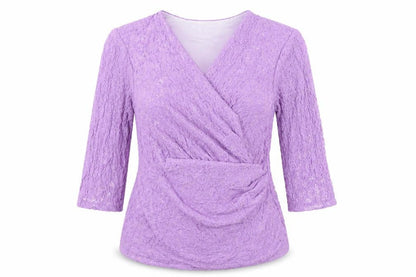 Womens UK Size 14 Kaliko Purple Wrap Blouse
