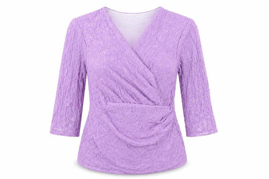Womens UK Size 14 Kaliko Purple Wrap Blouse
