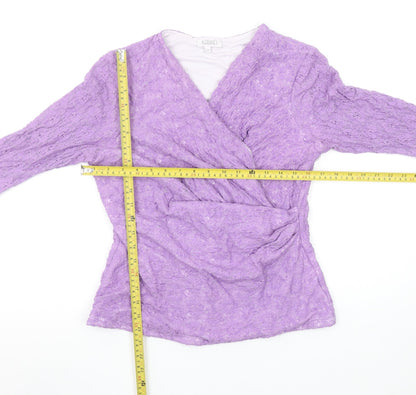 Womens UK Size 14 Kaliko Purple Wrap Blouse