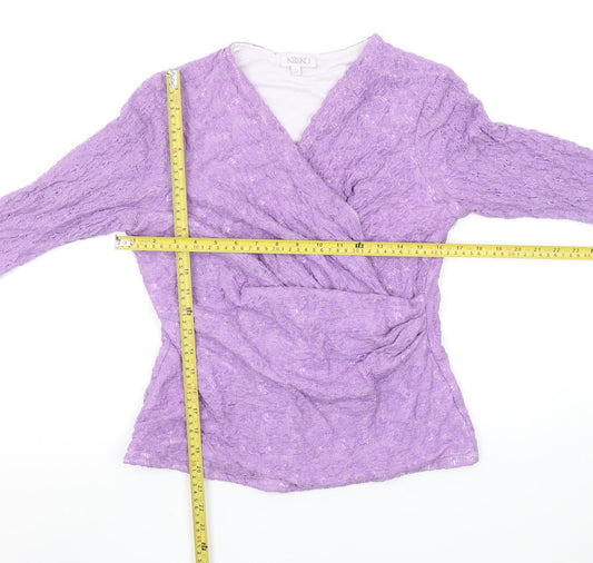 Womens UK Size 14 Kaliko Purple Wrap Blouse