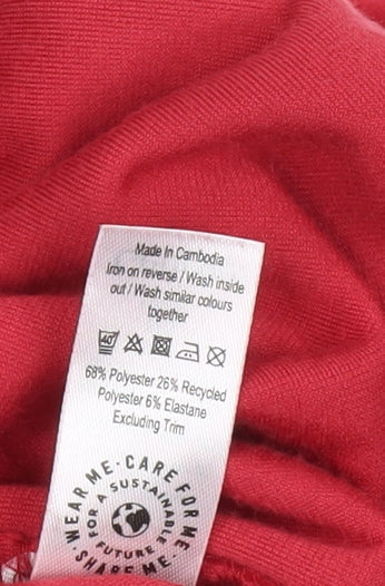 George Women’s Red Velour Long Sleeve One Piece Small