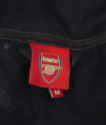 Arsenal Men's Black Medium Bomber Jacket with Zip Pockets