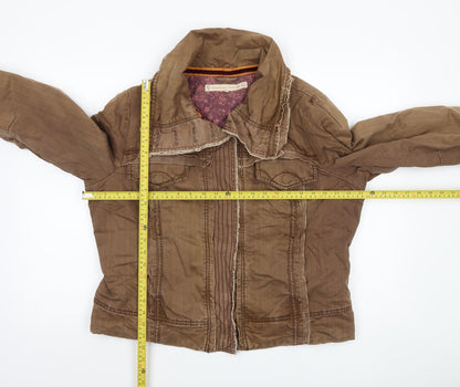 Womens UK Size 18 Mountain Beach Ocean Land Brown Basic Jacket