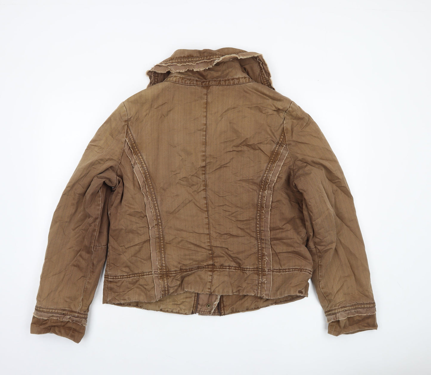 Womens UK Size 18 Mountain Beach Ocean Land Brown Basic Jacket