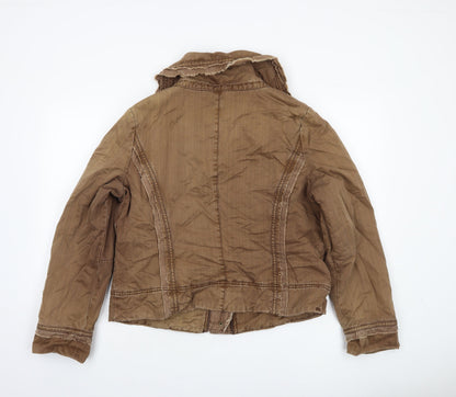 Womens UK Size 18 Mountain Beach Ocean Land Brown Basic Jacket