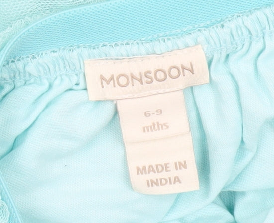 Monsoon Girls Blue Tutu Skirt 6-9 Months Party Layered Tulle