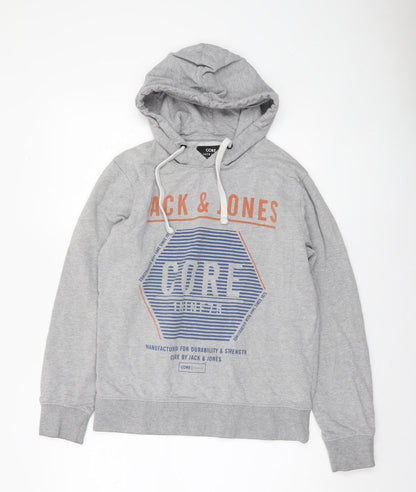 Mens UK Size M JACK & JONES Grey Pullover Hoodie