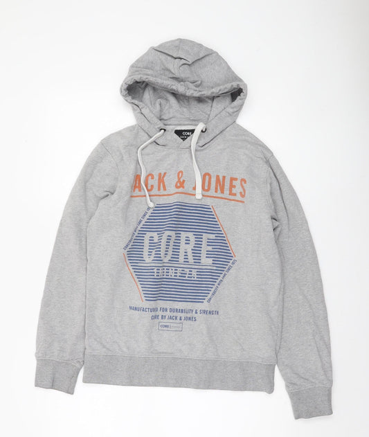 Mens UK Size M JACK & JONES Grey Pullover Hoodie