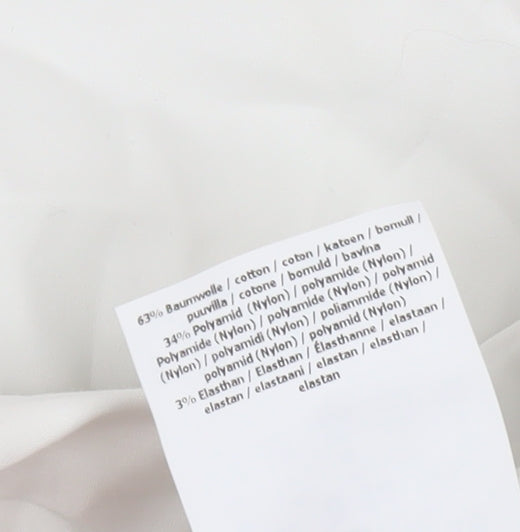 Gardeur Women White Stretch Cotton Straight Leg Trousers Size 8