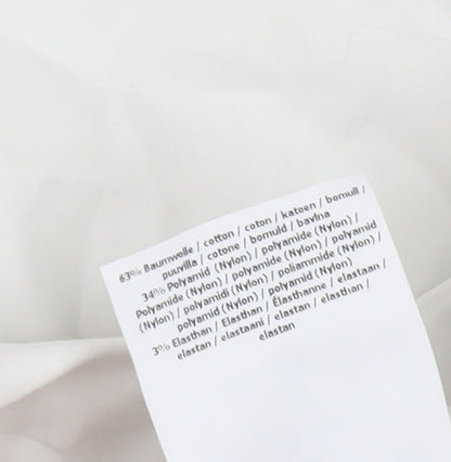 Gardeur Women White Stretch Cotton Straight Leg Trousers Size 8