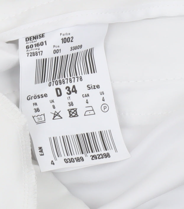 Gardeur Women White Stretch Cotton Straight Leg Trousers Size 8