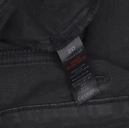 George Women's Black Cargo Trousers Size 20 Cotton Stretch