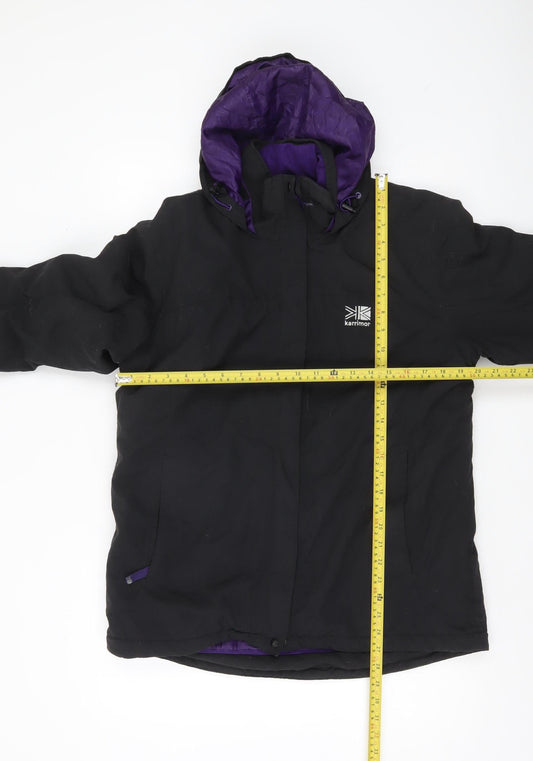 Karrimor Women's Black Hooded Waterproof Insulated Puffer Jacket Size 12