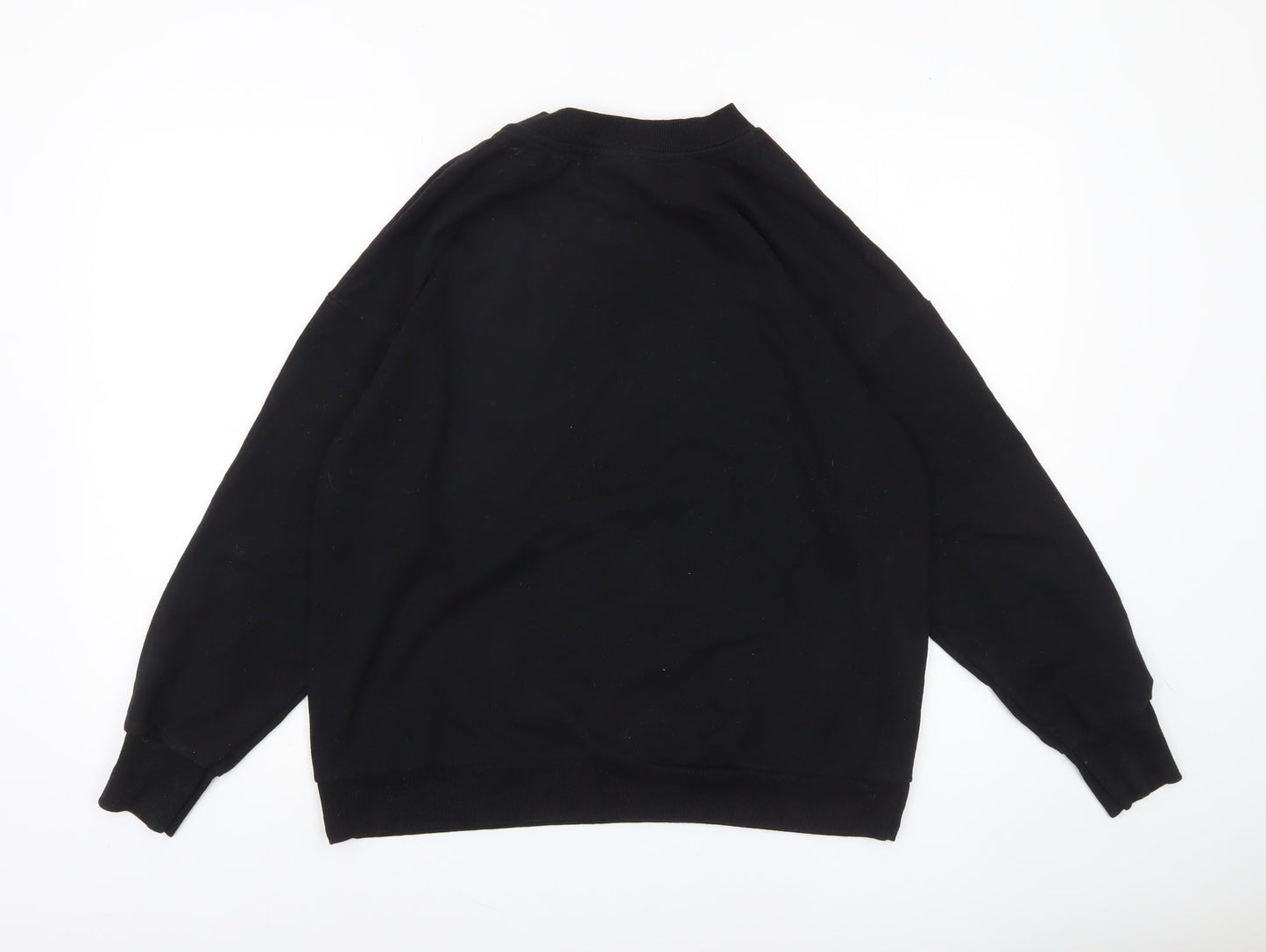 Bershka Women Black Pink Panther Graphic Pullover Sweatshirt Size 12 M-L