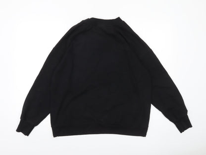 Bershka Women Black Pink Panther Graphic Pullover Sweatshirt Size 12 M-L