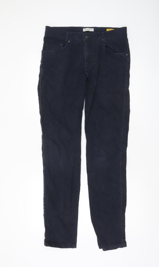 Bugatti Men's Blue Chino Trousers Size 20 Regular Fit Stretch Cotton