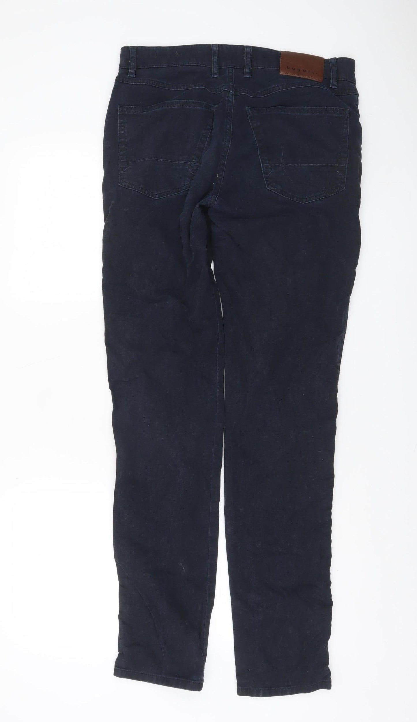 Bugatti Men's Blue Chino Trousers Size 20 Regular Fit Stretch Cotton