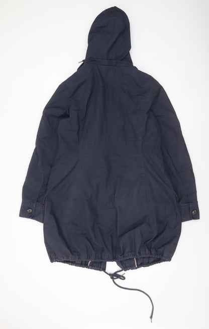 Esprit Women’s Blue Hooded Cotton Parka Coat Size 16