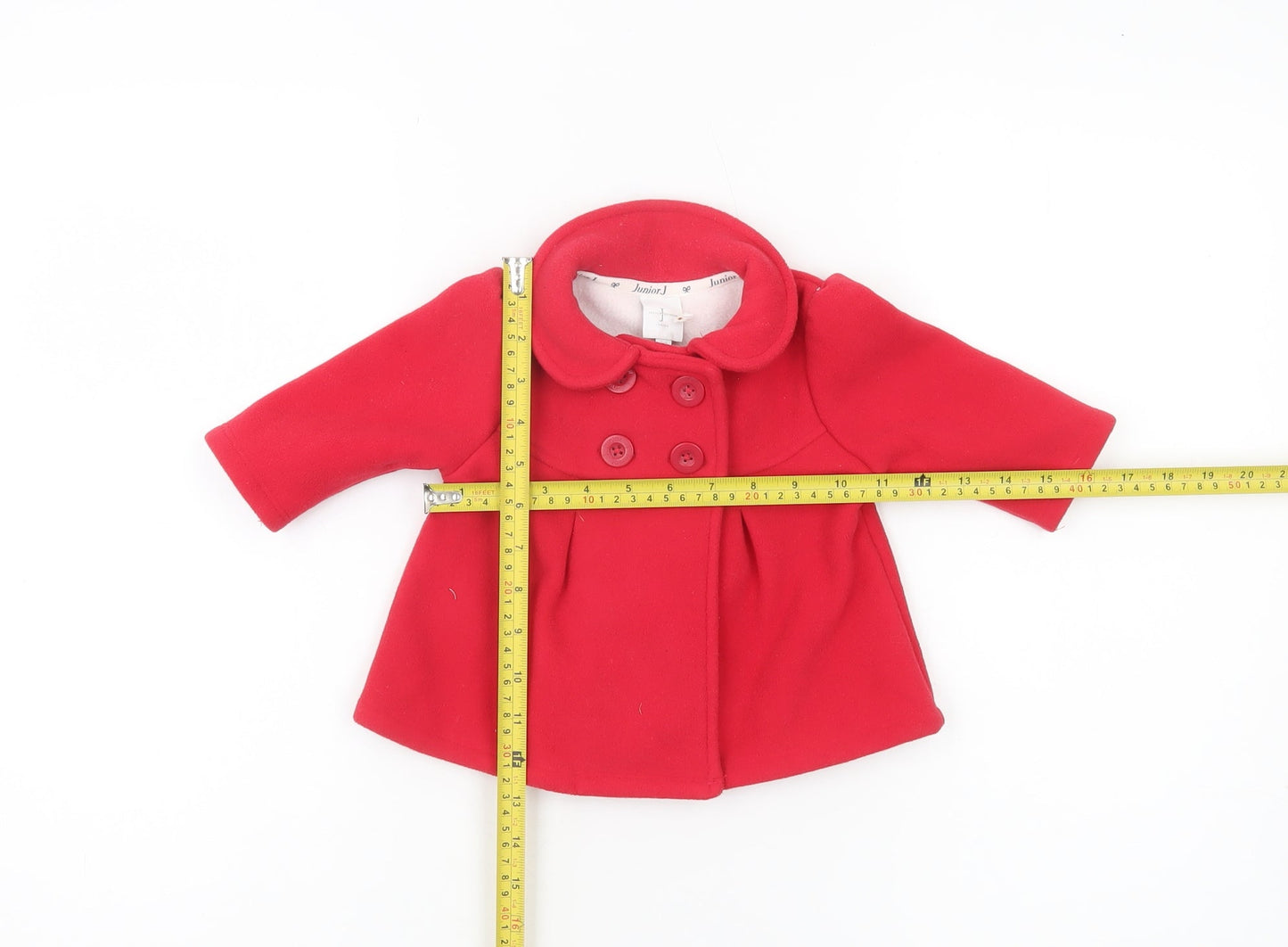 Jasper Conran Junior Girls Red Double-Breasted Coat 3-6 Months Polyester Winter