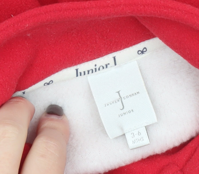 Jasper Conran Junior Girls Red Double-Breasted Coat 3-6 Months Polyester Winter