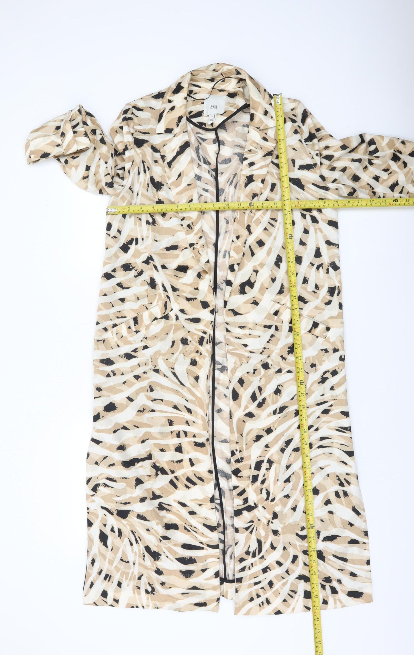 Womens UK Size 8 River Island Beige Trench Coat