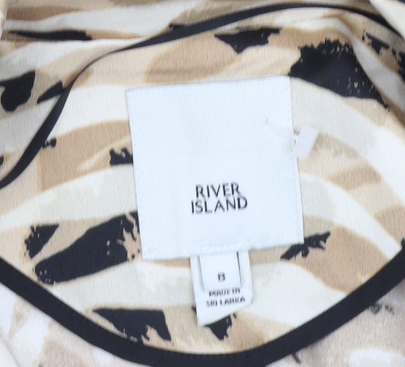 Womens UK Size 8 River Island Beige Trench Coat