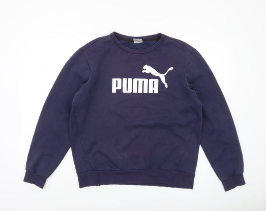 Mens UK Size M PUMA Blue Pullover Sweatshirt