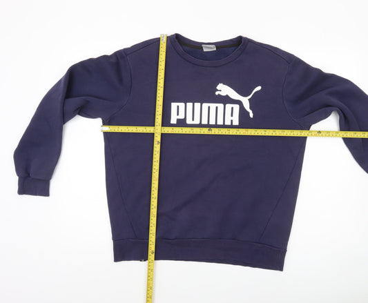 Mens UK Size M PUMA Blue Pullover Sweatshirt